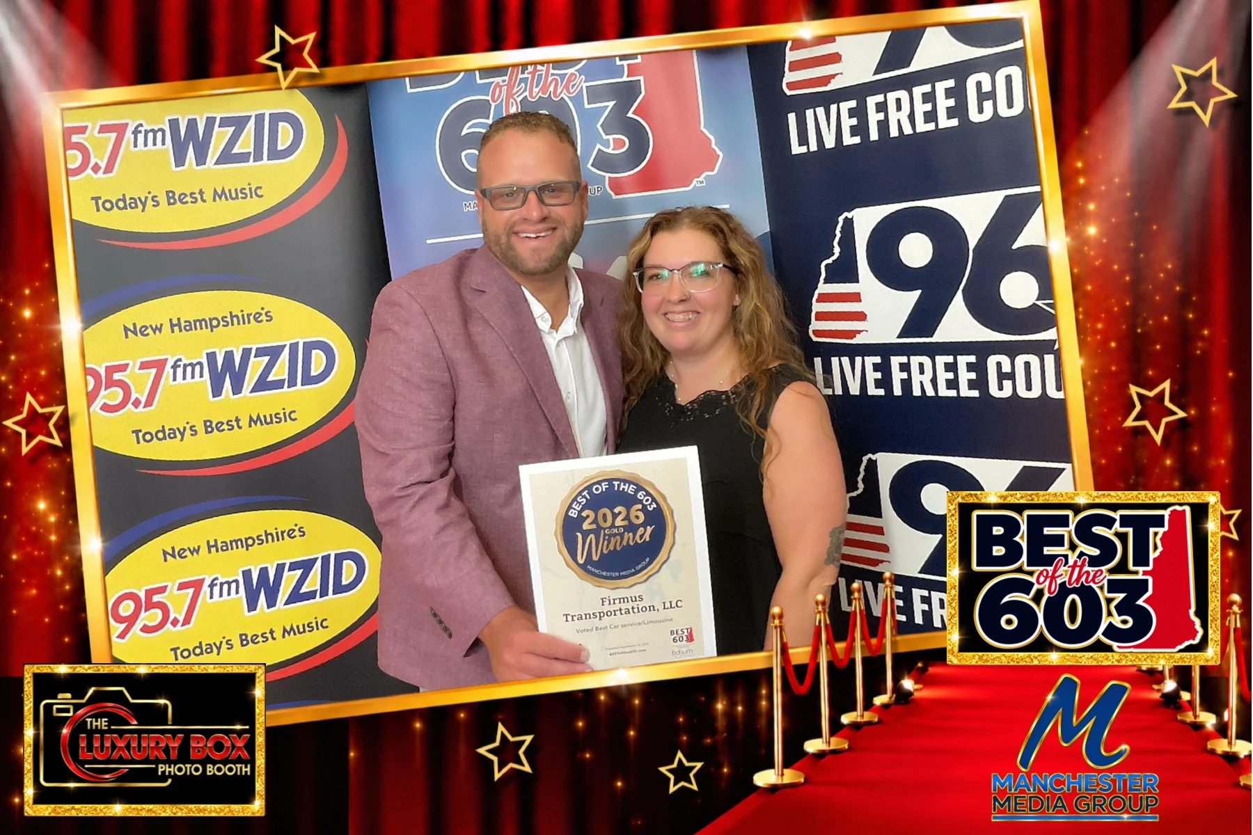 Firmus Transportation receiving Best of the 603 recognition for Best Car Service/Limousine.