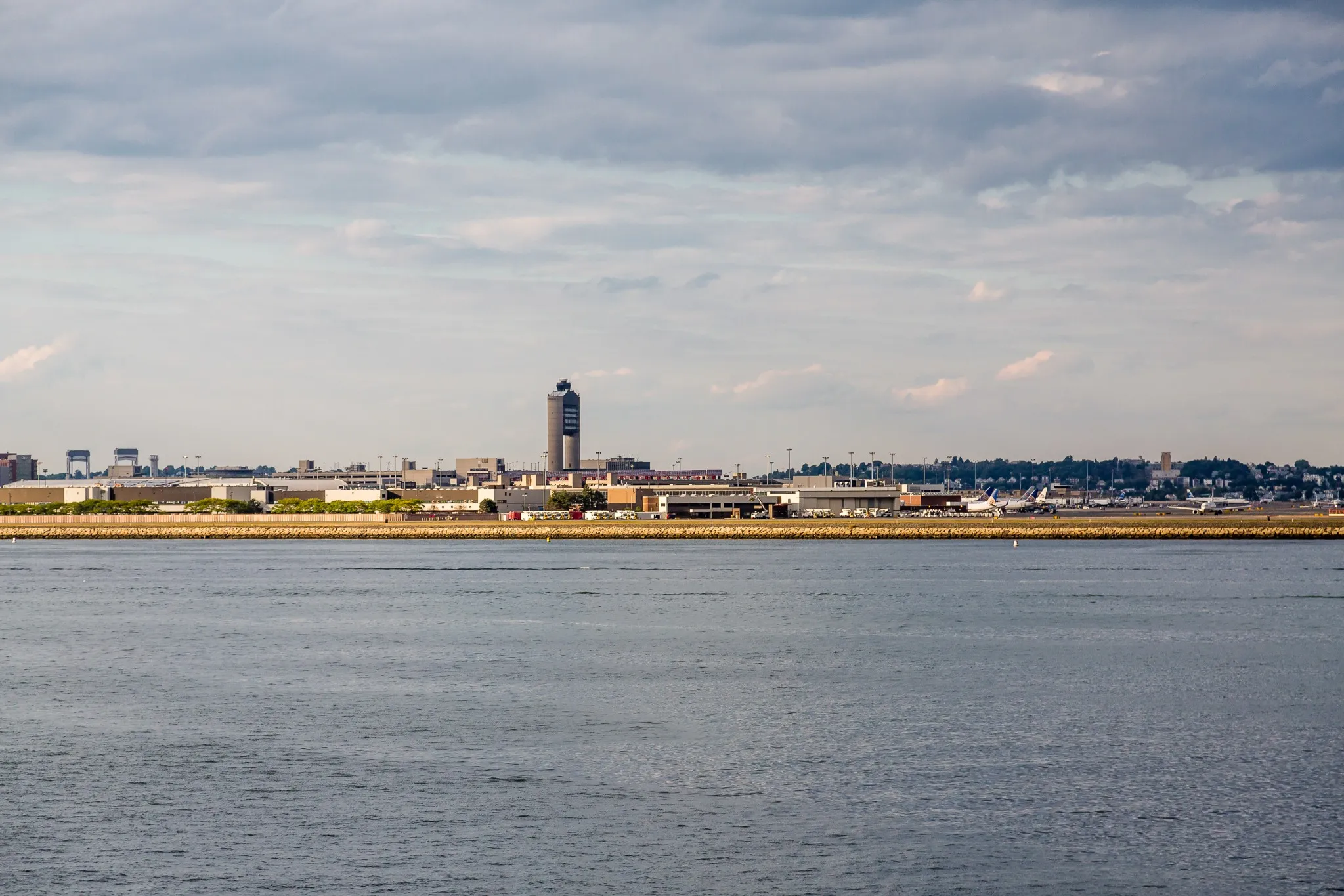 View of Logan Airport in Boston for transportation service from New Hampshire